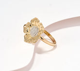 Adi Paz 14K Yellow Gold Organic Flower 0.1cttw Diamond Ring, Size 5